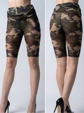NWOT ⚜️🪖⚜️ Laina Rauma camo mesh see through biker shorts
